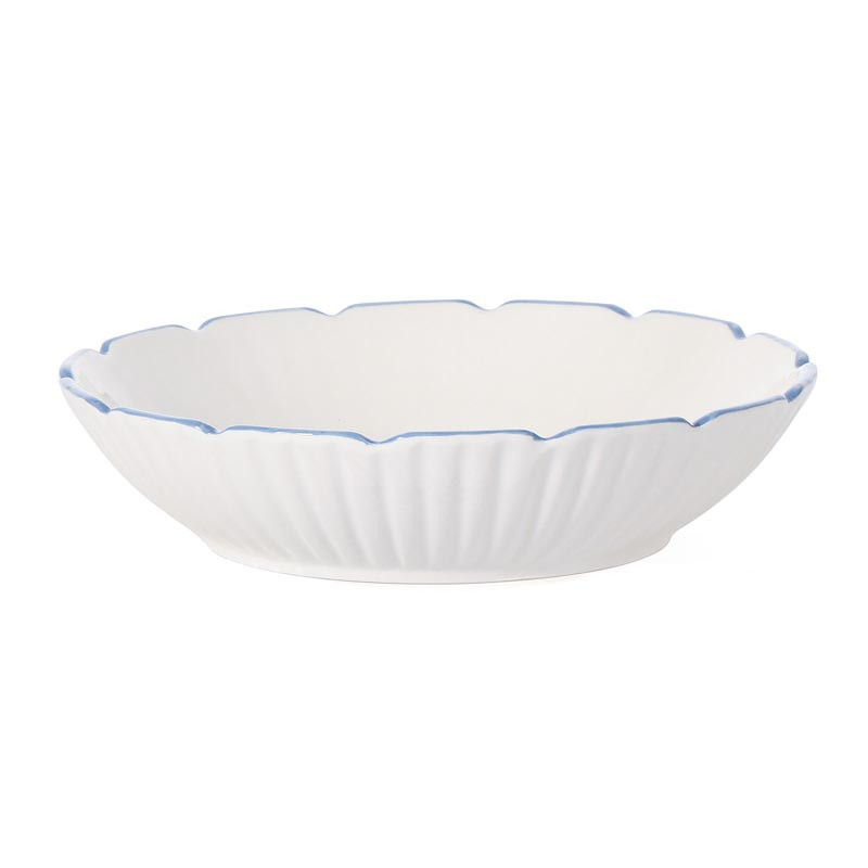Pasta bol blanche bord bleu
