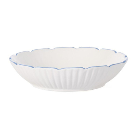 Pasta bol blanche bord bleu