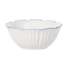 Bol blanc bord bleu