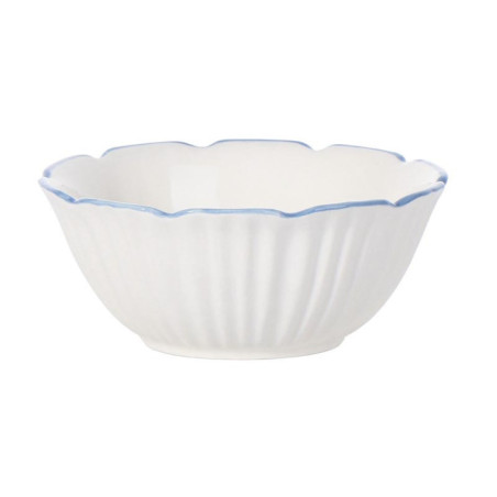 Bol blanc bord bleu