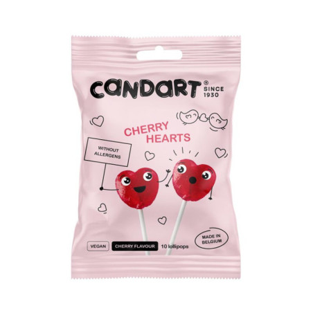 Sucettes coeur cerise x10 110g