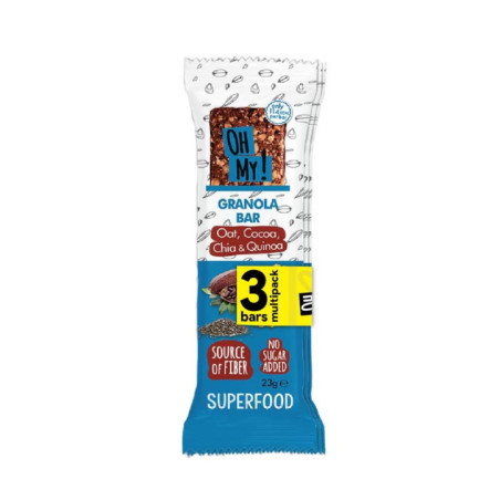 Bars x3 cacao, chia, quinoa