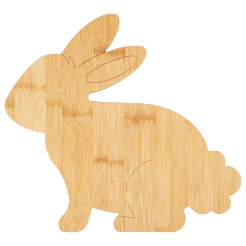Plateau en bois en forme de lapi