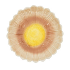 Assiette daisy marron/ jaune