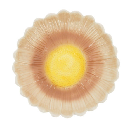 Assiette daisy marron/ jaune