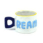 Tasse avec mot et anse lettre