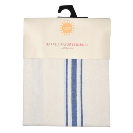Nappe a rayure bleu 140x240cm