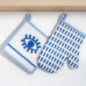 Set gant et manique bleu