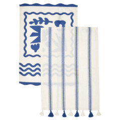 Lot de deux torchons bleu 45*65c