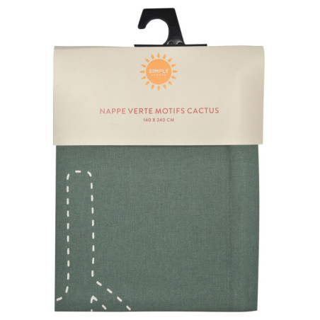 Nappe verte cactus 140x240cm