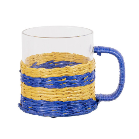 Tasse en verre cerclage paille
