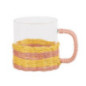 Tasse en verre cerclage paille