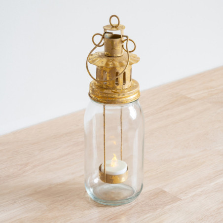Lanterne verre et metal