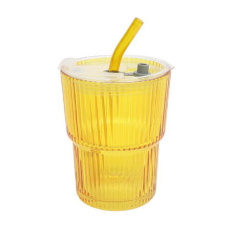 Mug en verre avec paille 4 a