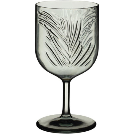 Verre a vin avec motif feuillage