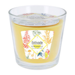 Bougie 3 meches verre citron