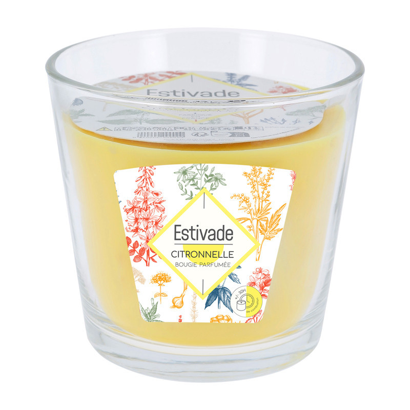 Bougie ext 3 meches verre citron