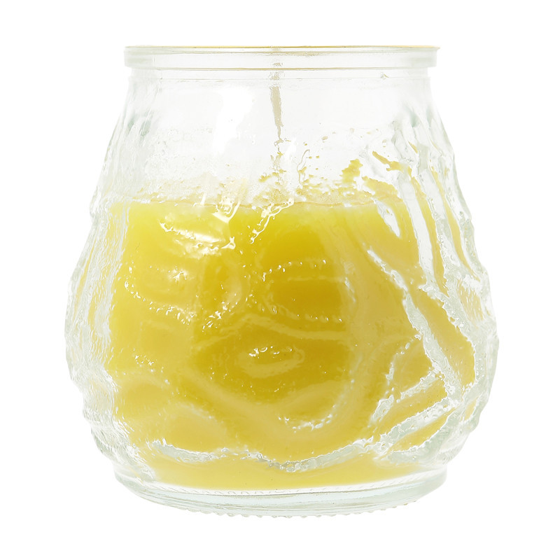 Bougie ext verre low boy citronn