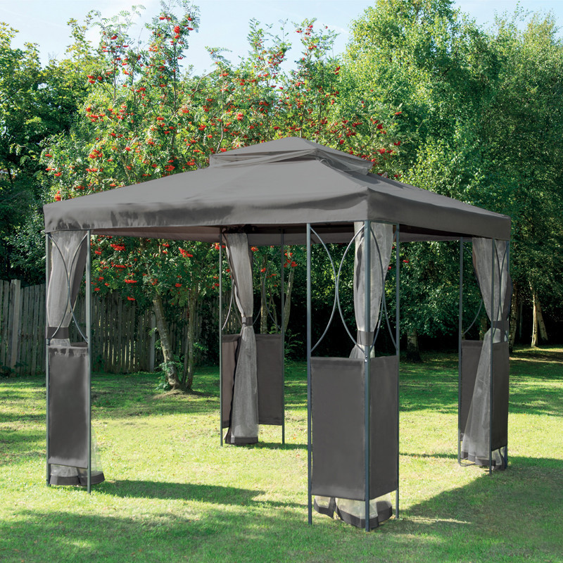 Tonnelle avec rideaux 2.5mx2.5m