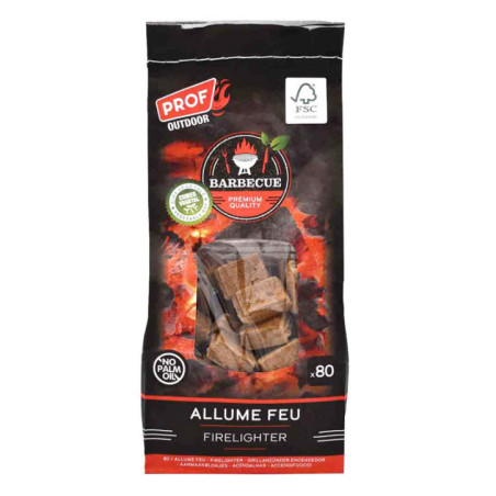 Allume feu cubes bois x80