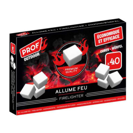 Allume feu cubes blanc x40