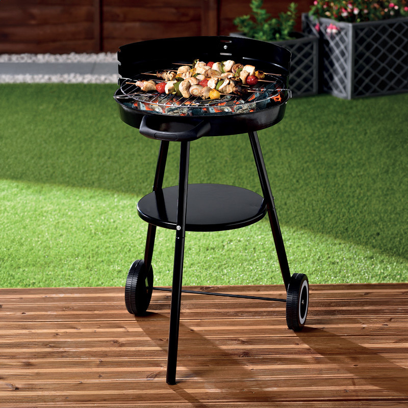 Barbecue a charbon rond a roulet
