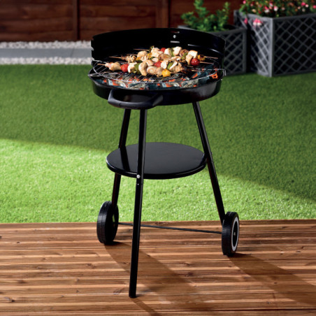 Barbecue a charbon rond a roulet