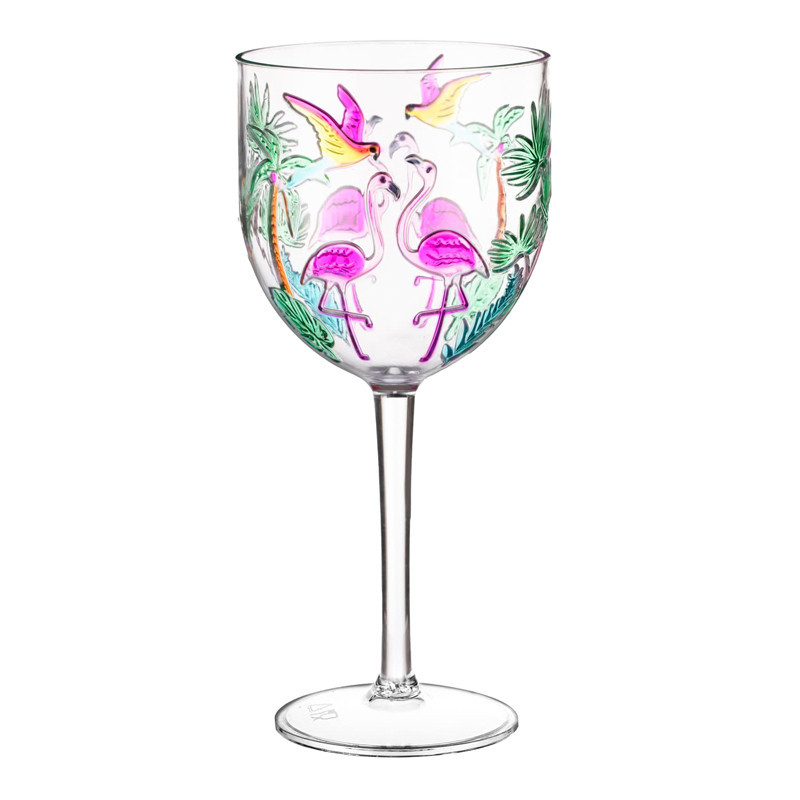 Verre a vin avec impression flam