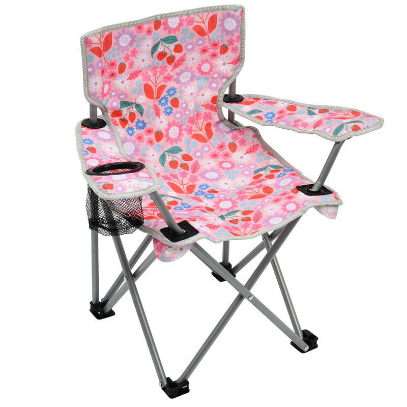 Chaise de camping pliante rose