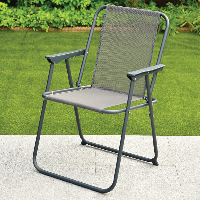 Fauteuil pliant textilene gris