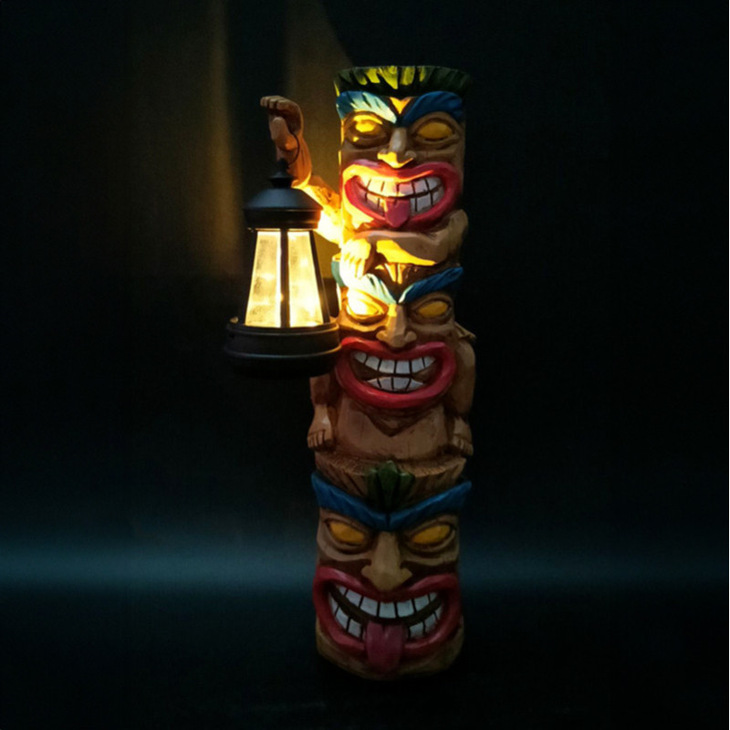 Statue solaire totem tiki lanter