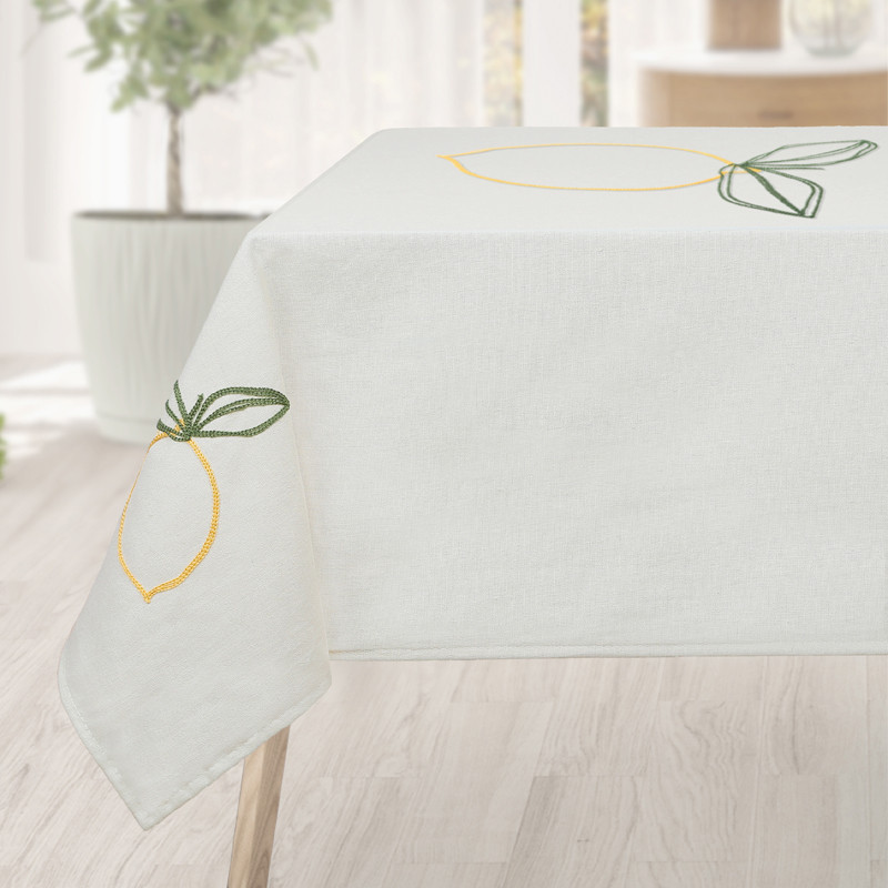 Nappe broderie citron 140*240