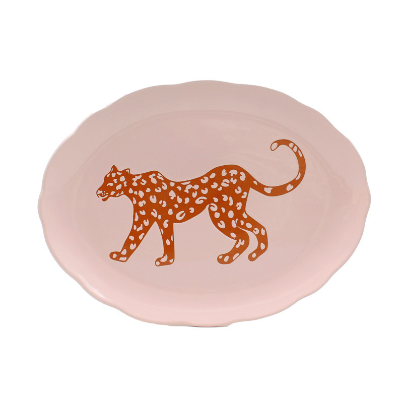 Plat avec imprime leopard d38cm