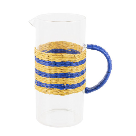 Pichet en verre cerclage paille