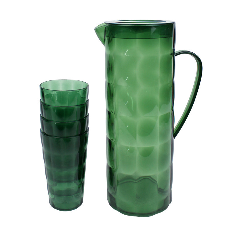 Pichet vert + 4 verre
