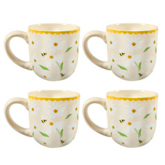Set 4 mugs fleurs