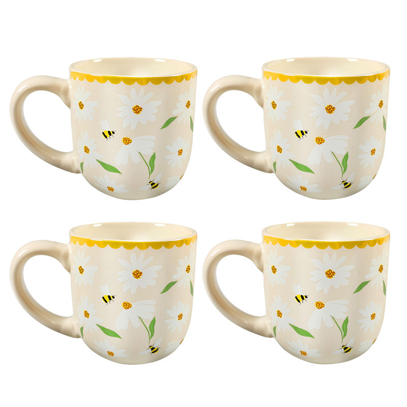 Set 4 mugs fleurs