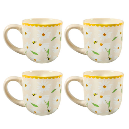 Set 4 mugs fleurs