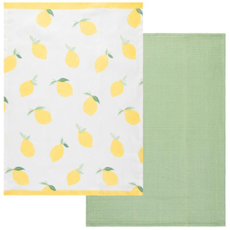 Lot de 2 torchons citron 45*65cm