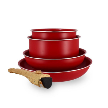 Set 5  pieces colorama rouge