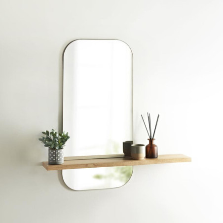 Etagere a/ miroir - effet chene
