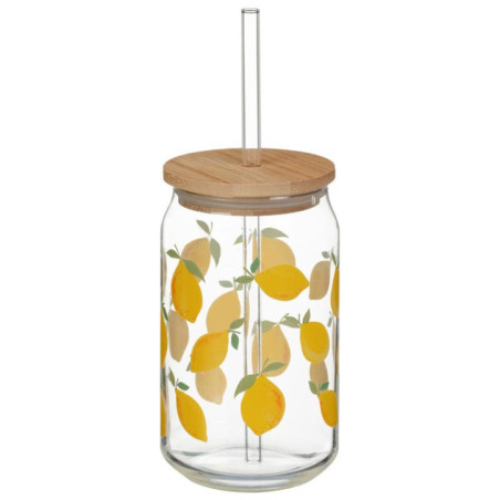 Gobelet en verre avec paille