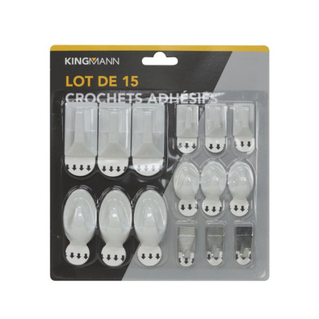 Set de 15 crochets adhesifs
