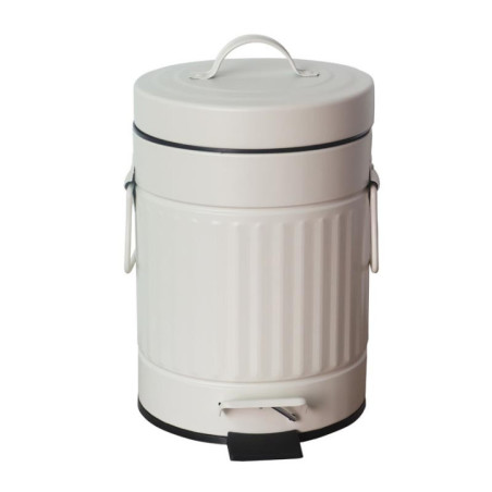 Poubelle de sdb striee beige 3l