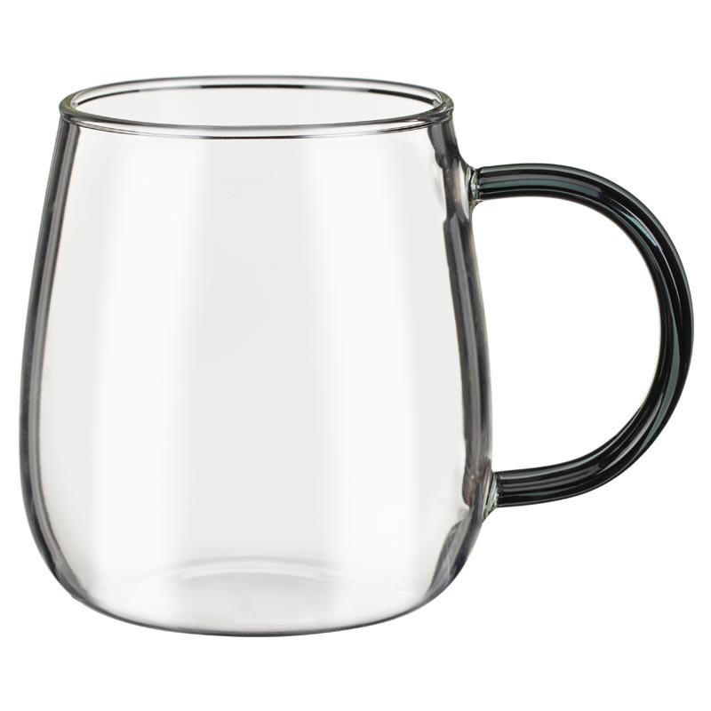Tasse en verre anse coloree