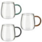 Tasse en verre anse coloree