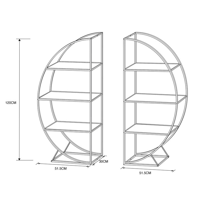 Lot de 2 etageres demi lune
