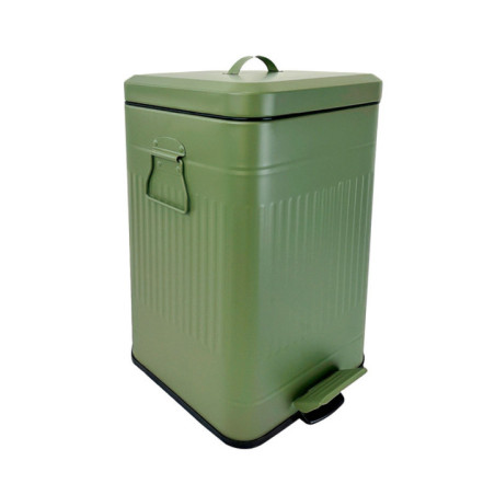Poubelle metal verte 30l
