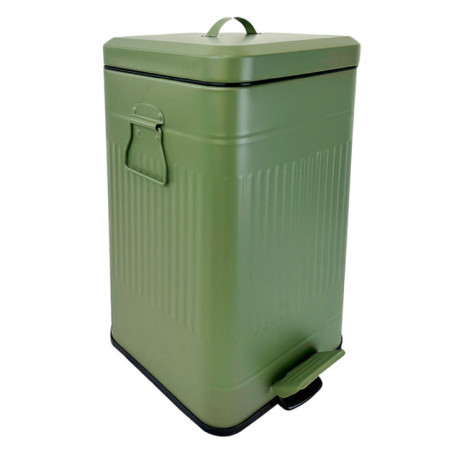 Poubelle metal verte 20l