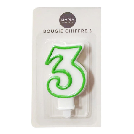Bougie chiffre 3
